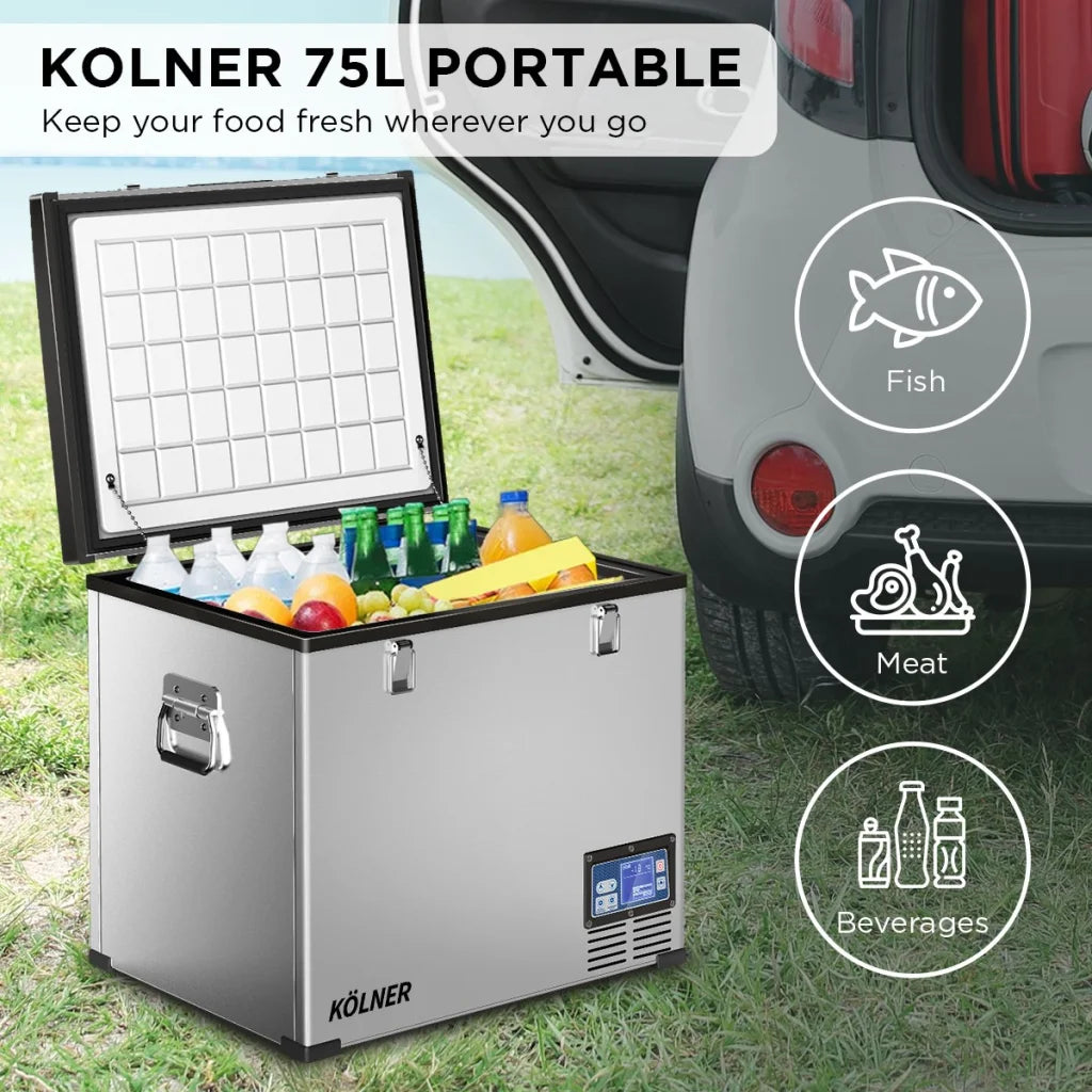 Kolner 75l Portable Fridge Chest Freezer With Lcd Panel