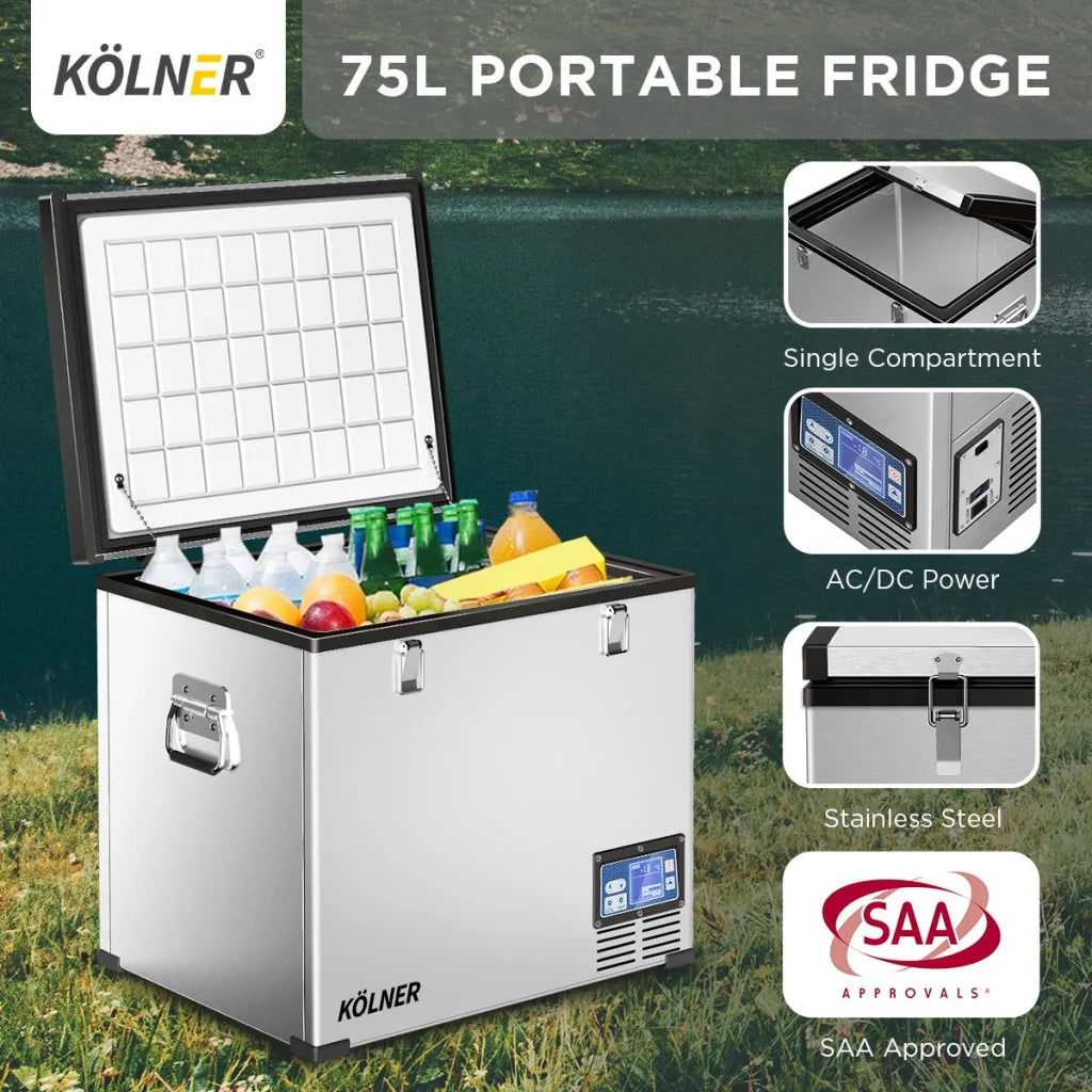 Kolner 75l Portable Fridge Chest Freezer With Lcd Panel