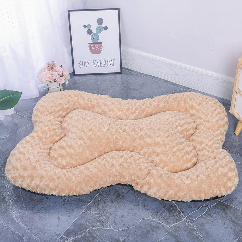 L Gold Rose Velvet Fish Scale Pet Bed - Creative
