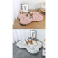 L White Rose Velvet Fish Scale Pet Bed - Creative
