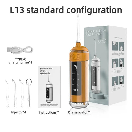 L13 Orange Portable Electric Water Flosser - Handheld Teeth