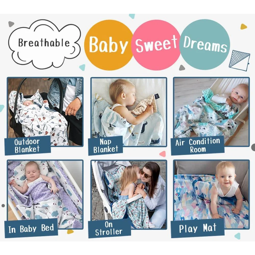 La Millou Light Blanket Large 110*140cm JUNGLE SWAN | Green-1973194230495055874