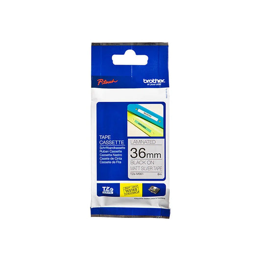 Labelling Tape BROTHER TZeM961 - 36mm Black on Silver Matte