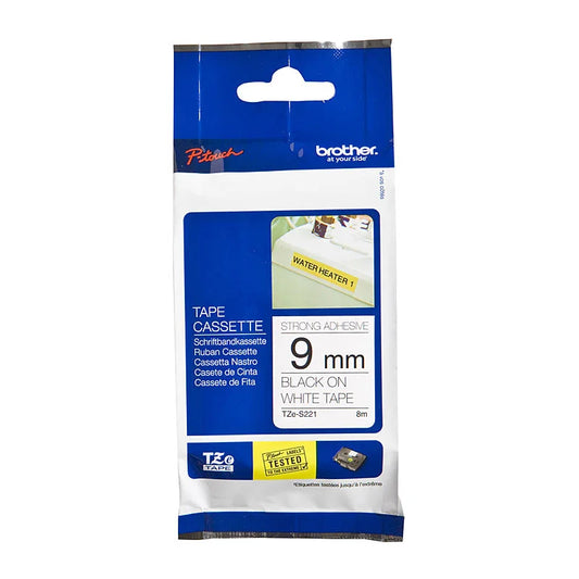 Labelling Tape BROTHER TZeS221 - 9mm Black on White