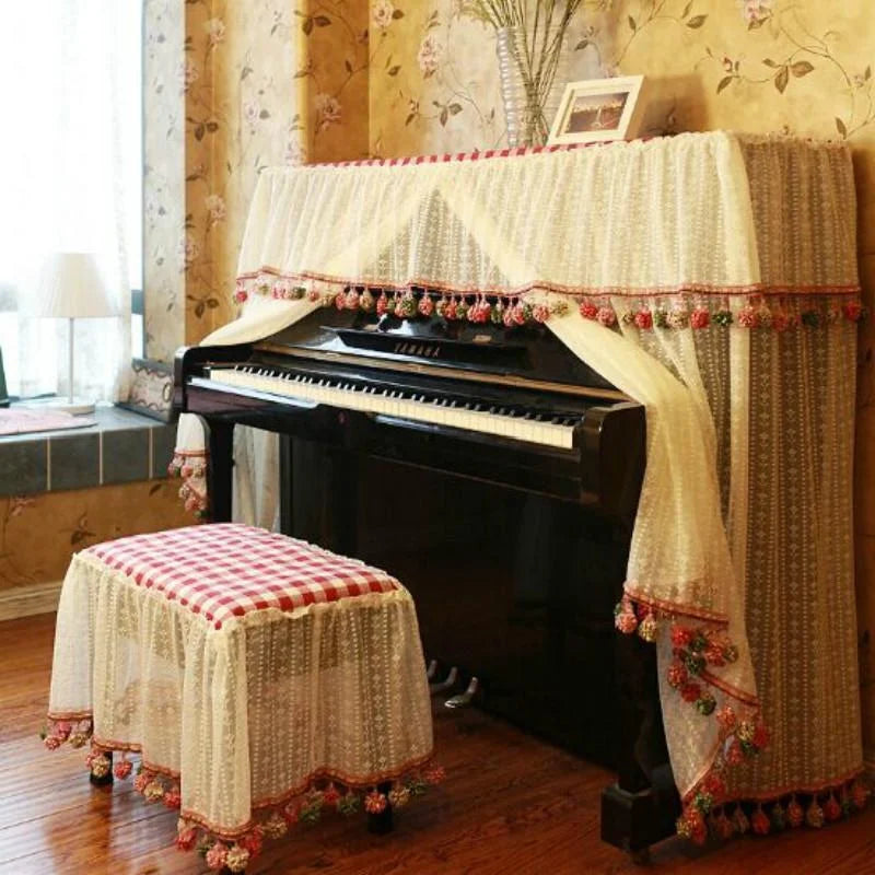 Lace Embroidered Piano Dust Cover - 60×36cm - Furniture >