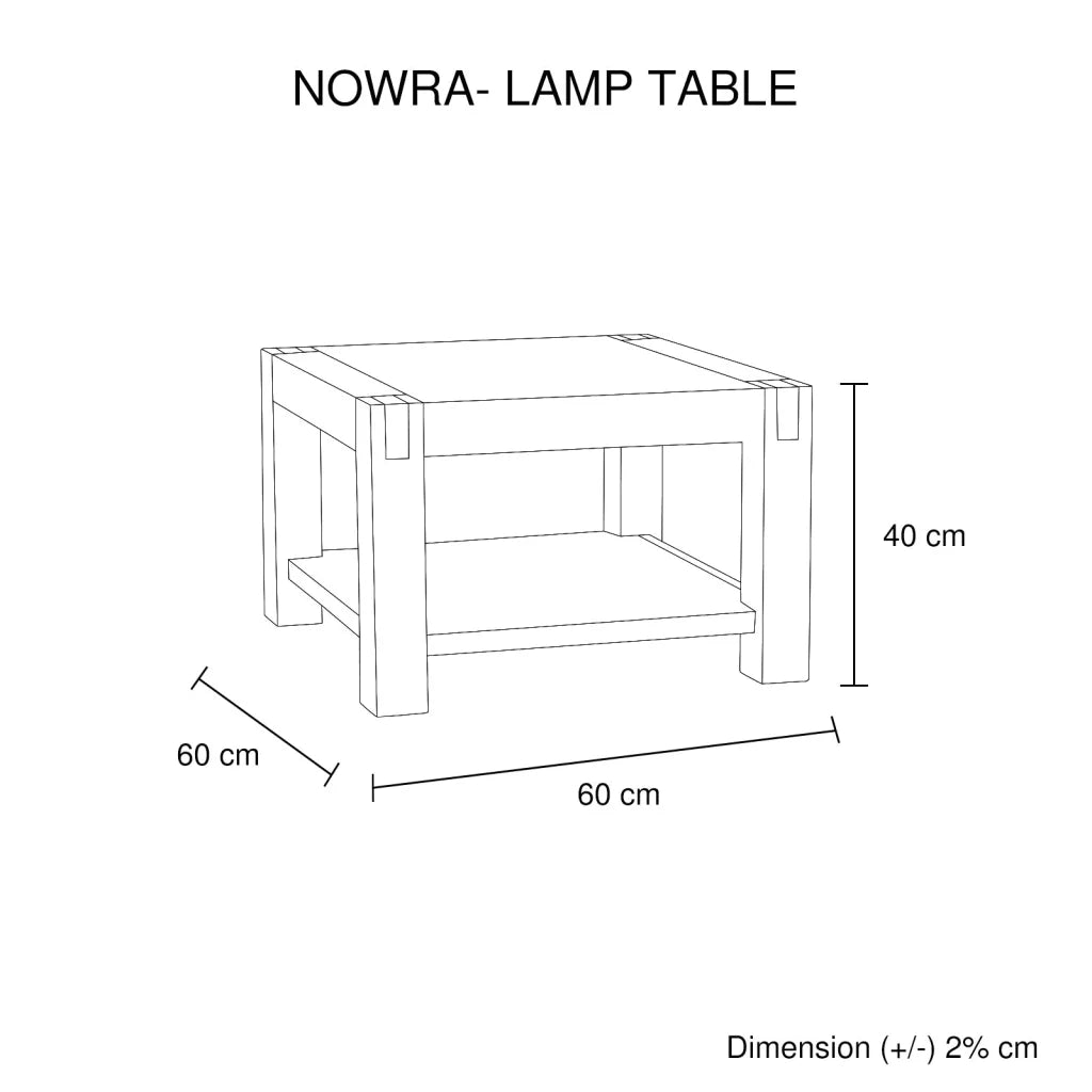 Lamp Table Open Storage Solid Wooden Frame - Classic Oak