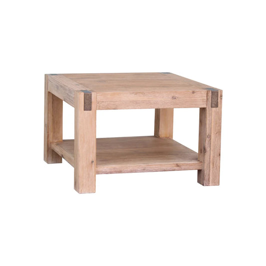 Lamp Table Open Storage Solid Wooden Frame - Classic Oak