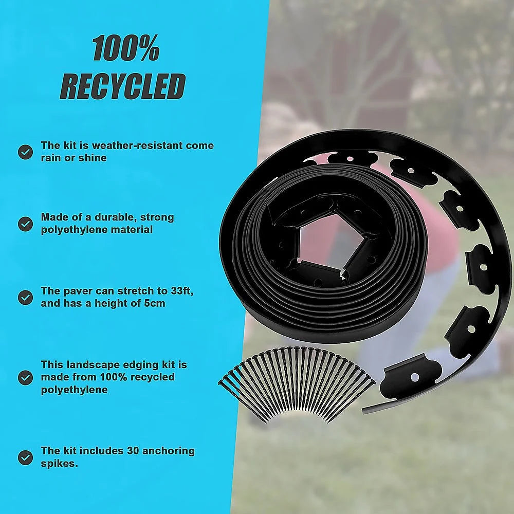 Landscape No-Dig Lawn Garden Edging Kit 10m Flexible