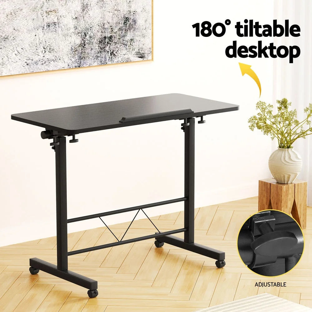 Laptop Desk Table Height Adjustable Wooden Bedside 80CM