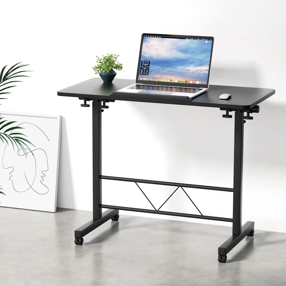 Laptop Desk Table Height Adjustable Wooden Bedside 80CM
