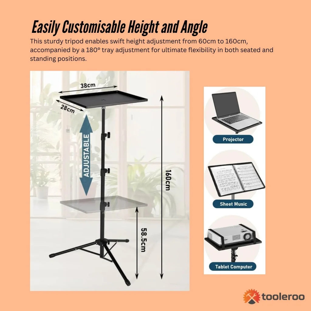 Laptop stand tripod with adjustable height projector holder phone