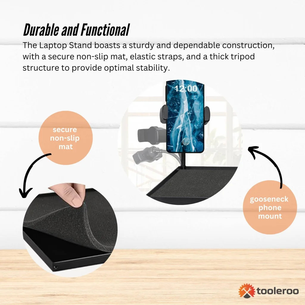 Laptop stand tripod with adjustable holder phone mount height