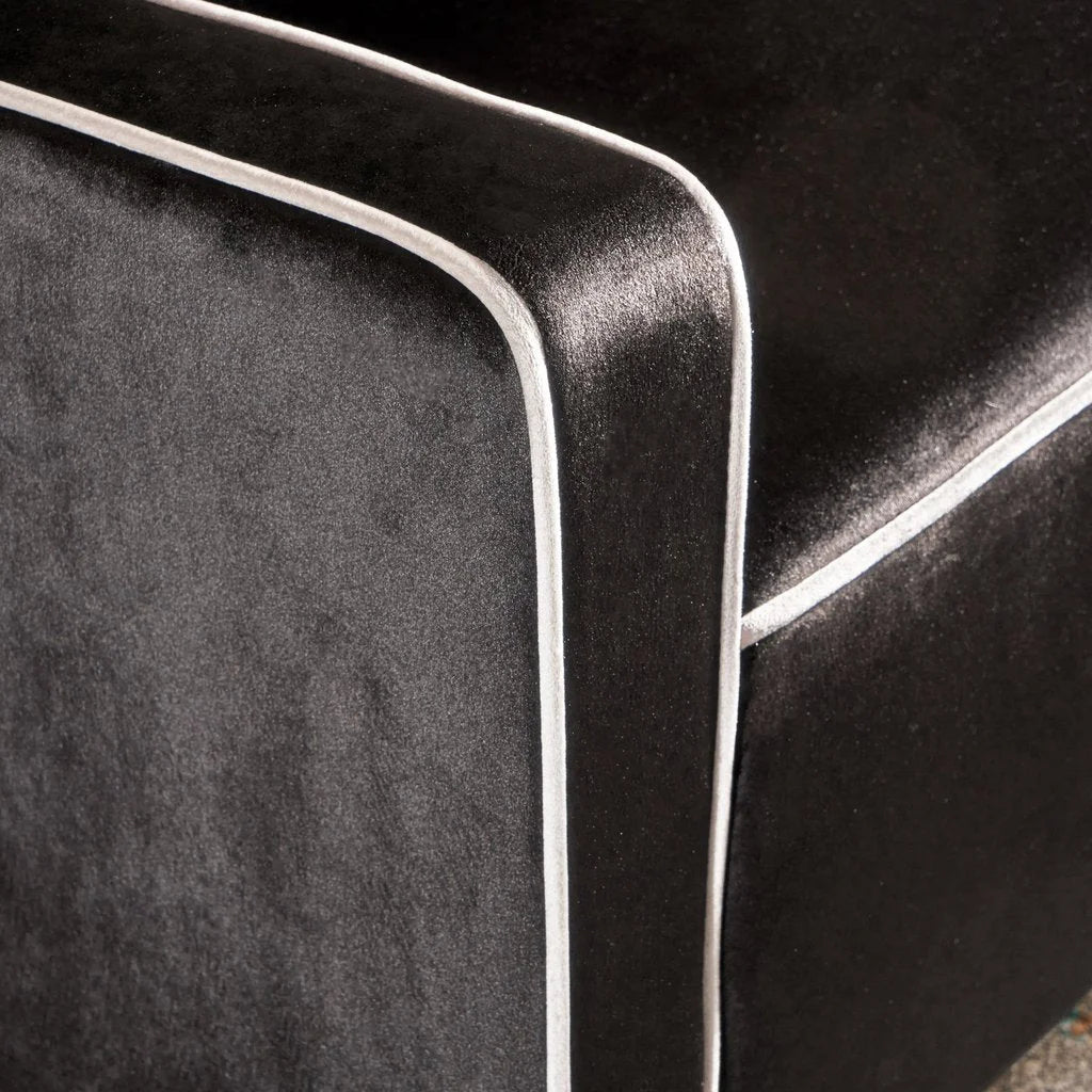 Lara Two Tone Tufted Black New Velvet Club Armchair