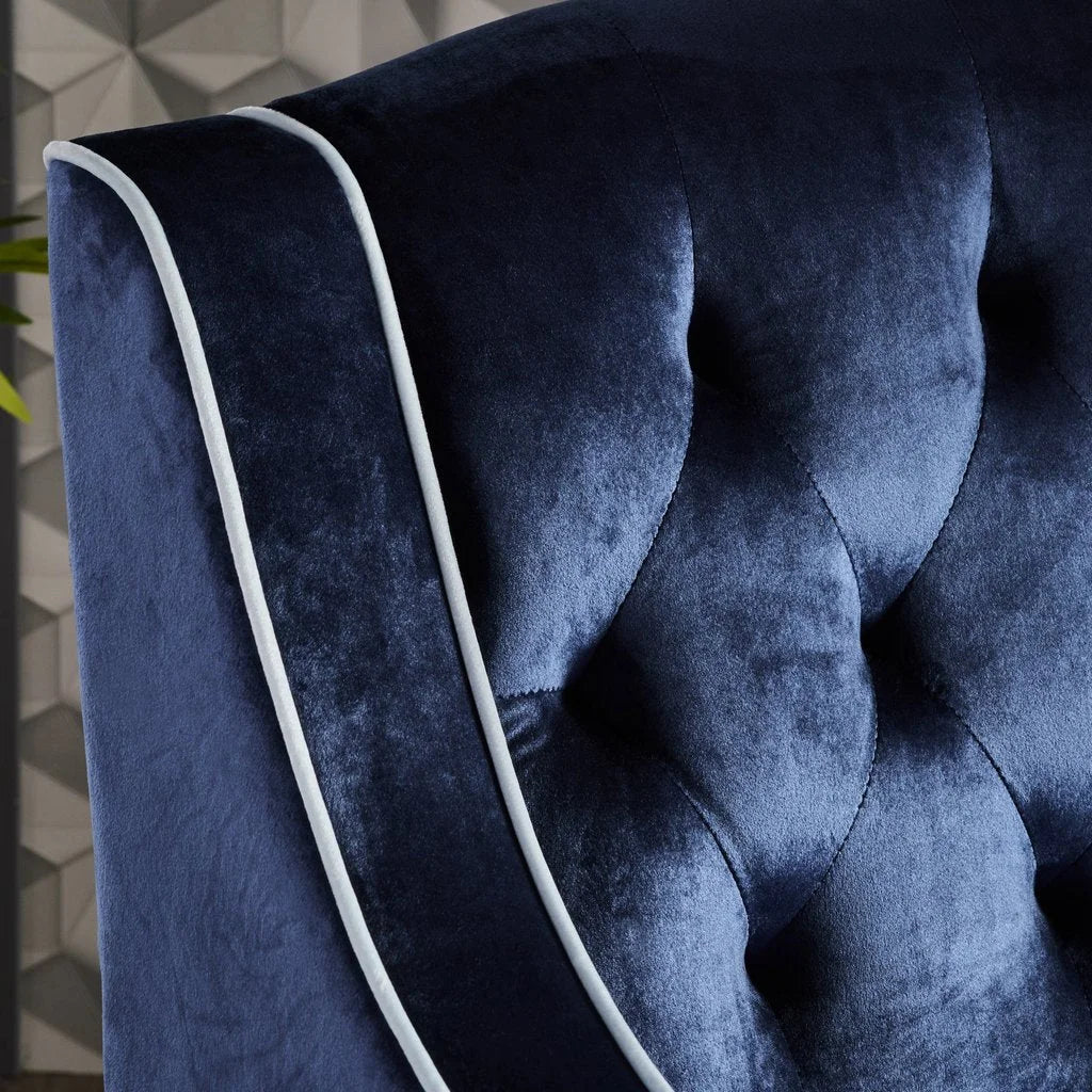 Lara Two Tone Tufted Cobalt New Velvet Club Armchair