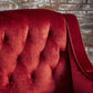Lara Two Tone Tufted Garnet New Velvet Club Armchair