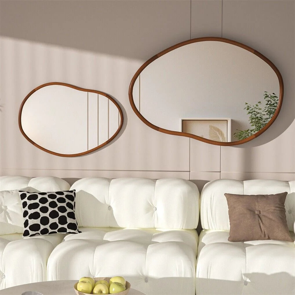 Large Art Deco Asymmetrical Wall Mirror 74.3x110cm - Home &