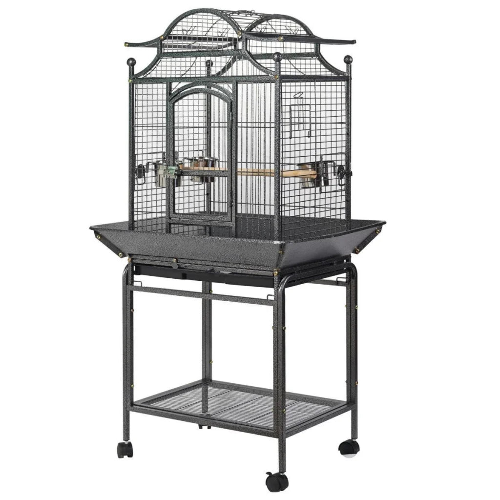 Large Bird Budgie Cage Parrot Aviary Carrier with Stand &