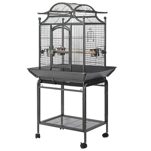 Large Bird Budgie Cage Parrot Aviary Carrier with Stand &