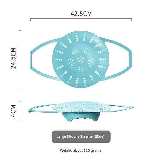 Large Blue Flexible Silicone Steamer Basket