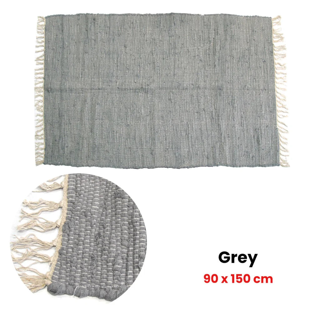 Large Chindi Cotton Handmade Floor Mat with Tassels