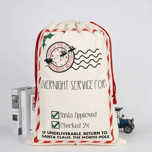 Large Christmas XMAS Hessian Santa Sack Stocking Bag