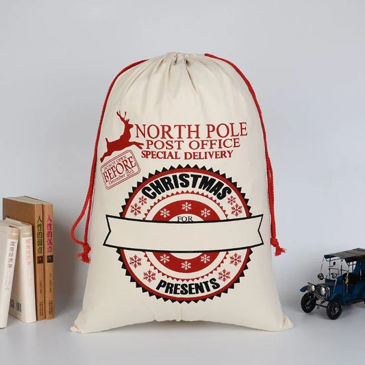 Large Christmas XMAS Hessian Santa Sack Stocking Bag