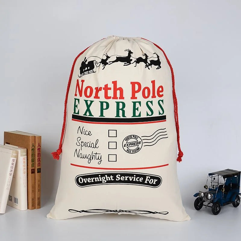 Large Christmas XMAS Hessian Santa Sack Stocking Bag