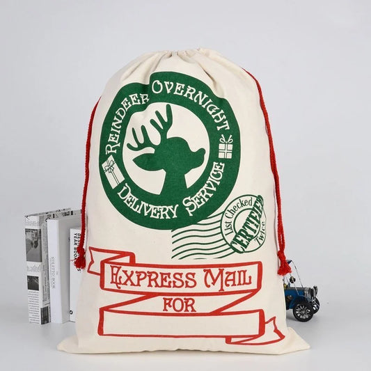 Large Christmas XMAS Hessian Santa Sack Stocking Bag