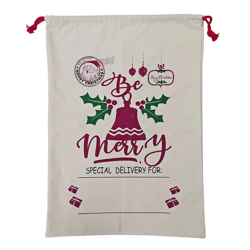 Large Christmas XMAS Hessian Santa Sack Stocking Bag