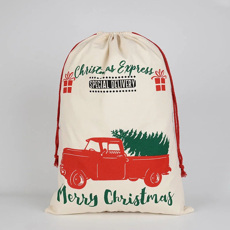 Large Christmas XMAS Hessian Santa Sack Stocking Bag
