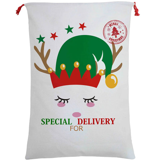 Large Christmas XMAS Hessian Santa Sack Stocking Bag