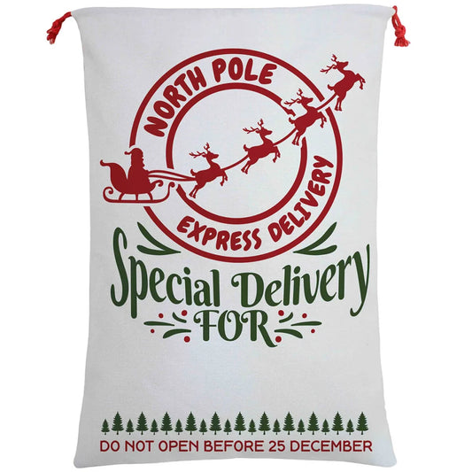 Large Christmas XMAS Hessian Santa Sack Stocking Bag