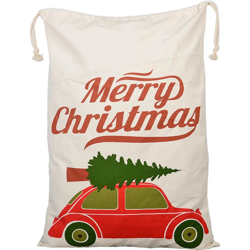 Large Christmas XMAS Hessian Santa Sack Stocking Bag