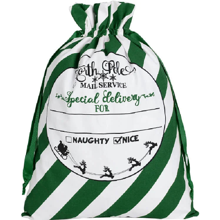 Large Christmas XMAS Hessian Santa Sack Stocking Bag