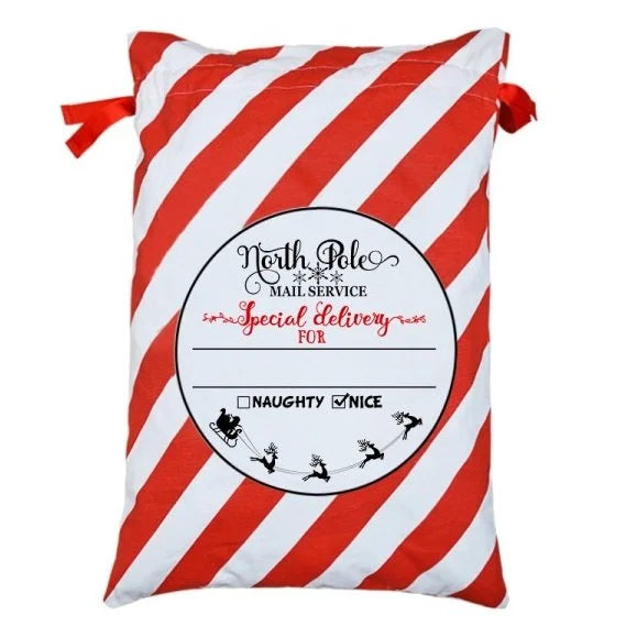 Large Christmas XMAS Hessian Santa Sack Stocking Bag