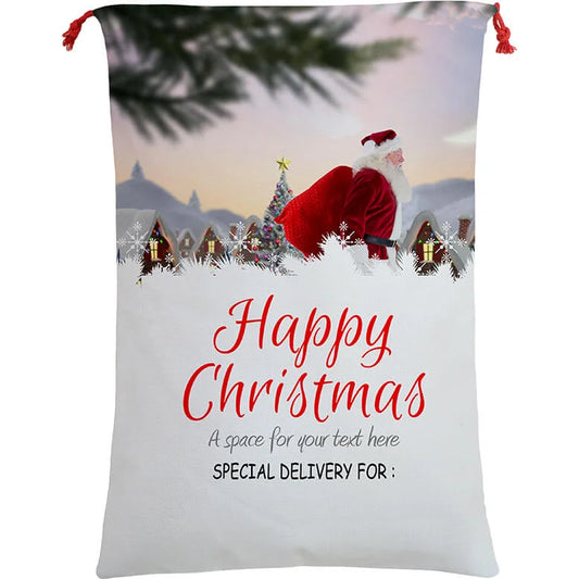 Large Christmas XMAS Hessian Santa Sack Stocking Bag