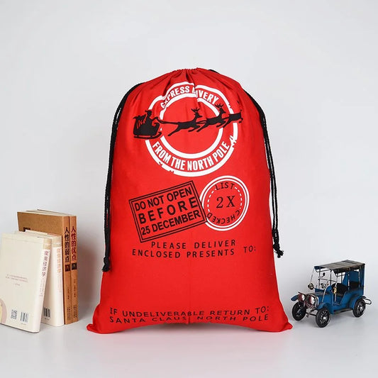 Large Christmas XMAS Hessian Santa Sack Stocking Bag