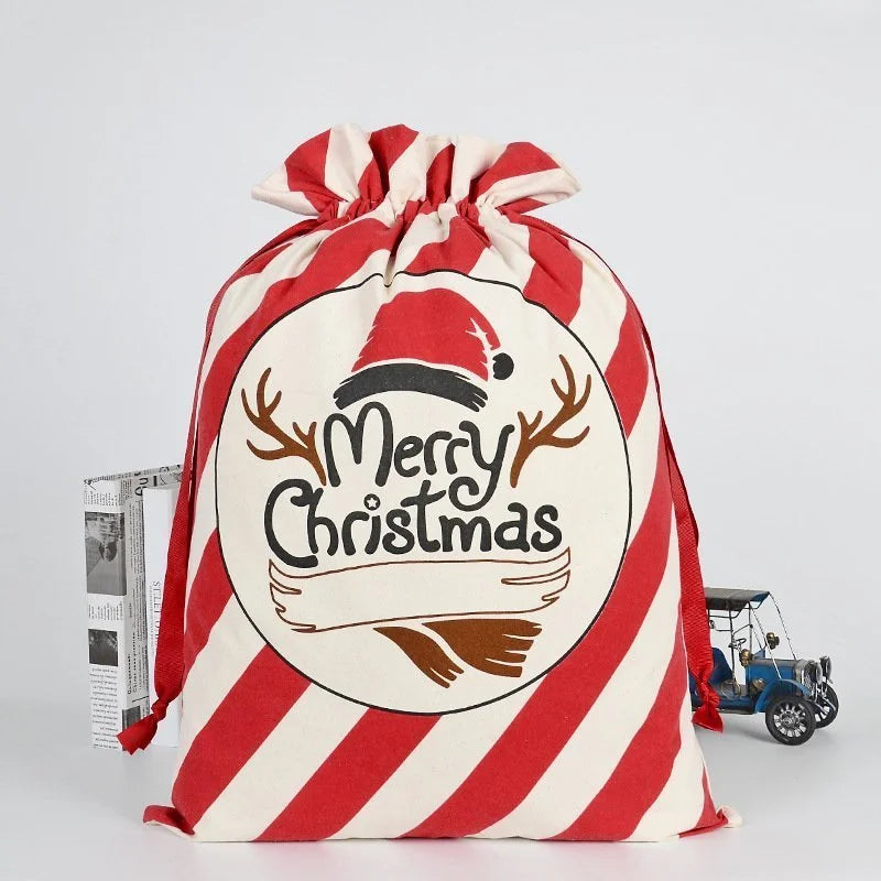 Large Christmas XMAS Hessian Santa Sack Stocking Bag