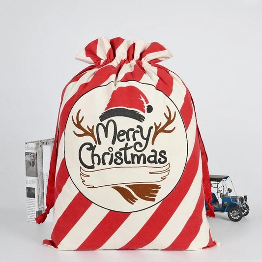 Large Christmas XMAS Hessian Santa Sack Stocking Bag