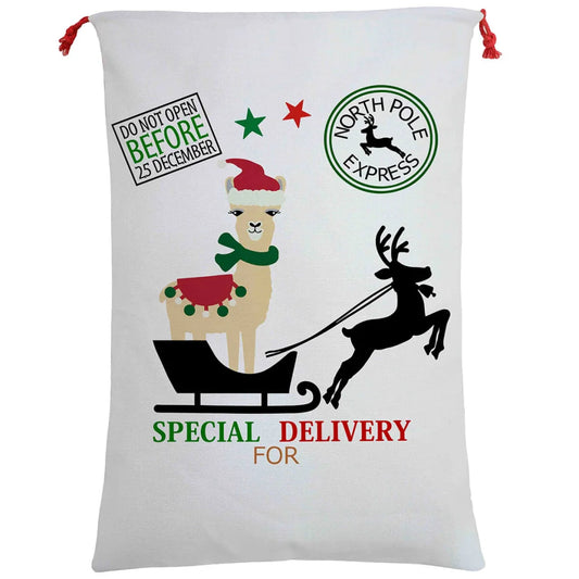 Large Christmas XMAS Hessian Santa Sack Stocking Bag