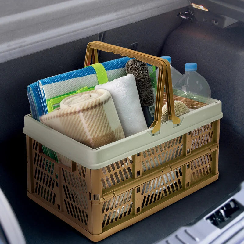 Large Collapsible Storage Basket with Handles - Portable