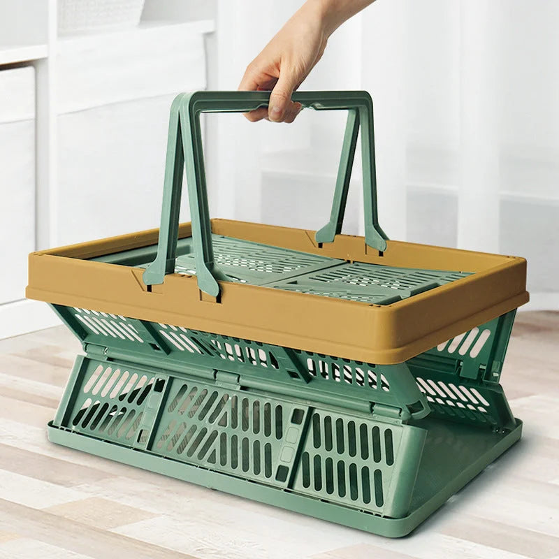 Large Collapsible Storage Basket with Handles - Portable