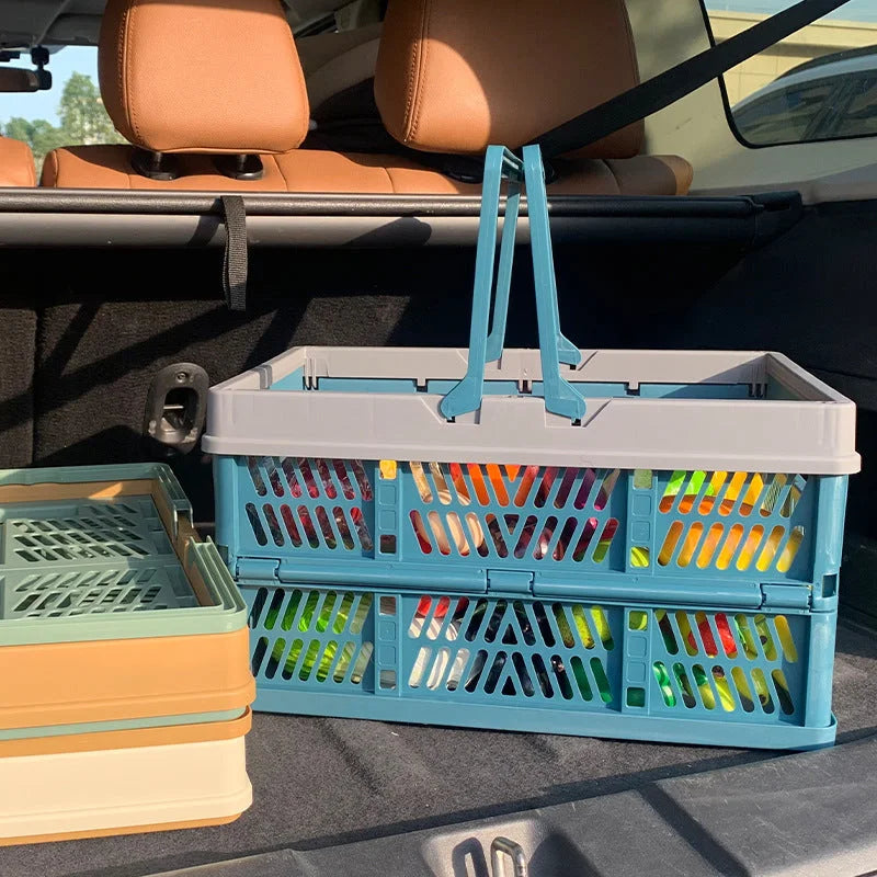 Large Collapsible Storage Basket with Handles - Portable