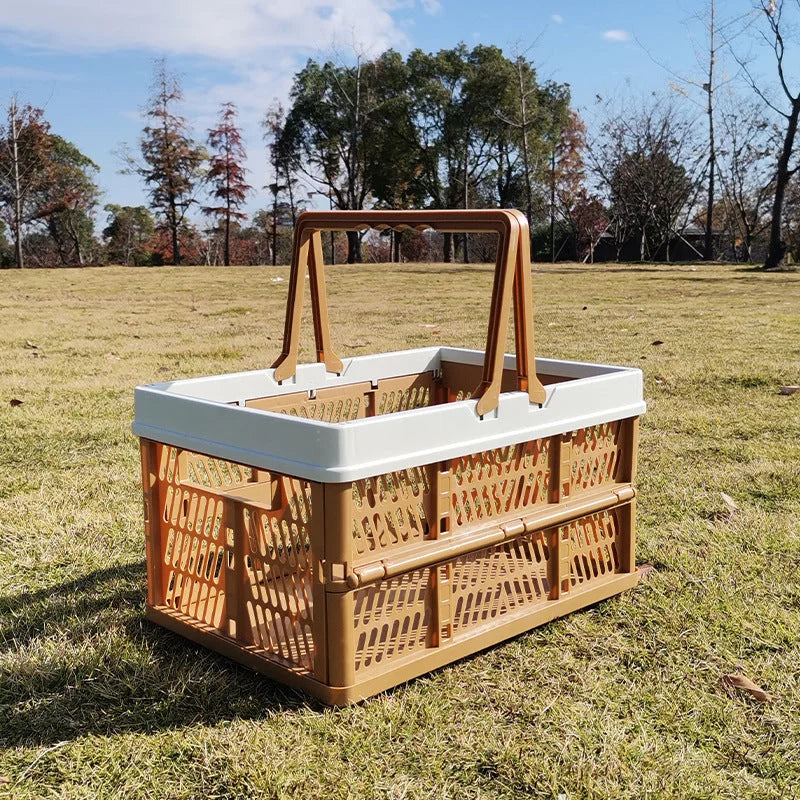 Large Collapsible Storage Basket with Handles - Portable
