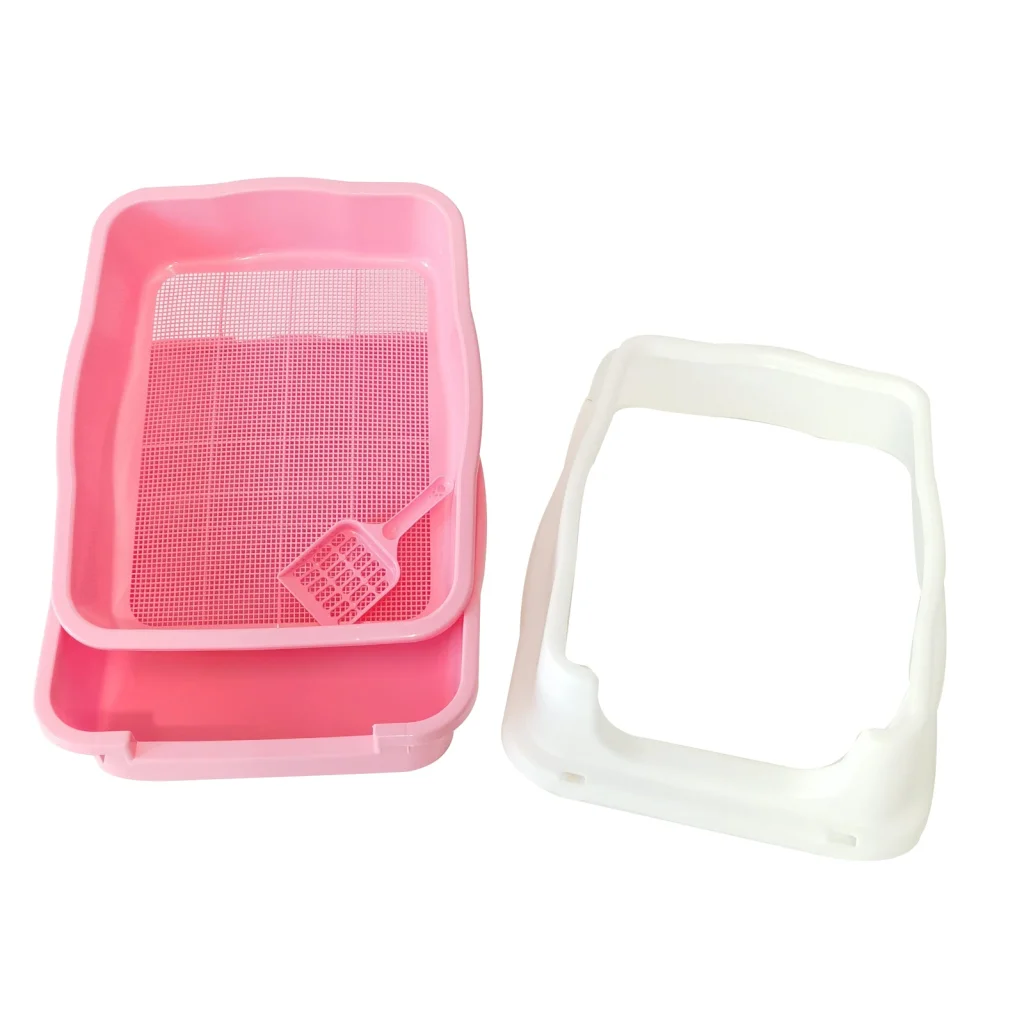 Large Deep Cat Litter Tray High Wall Pet Toilet Grid