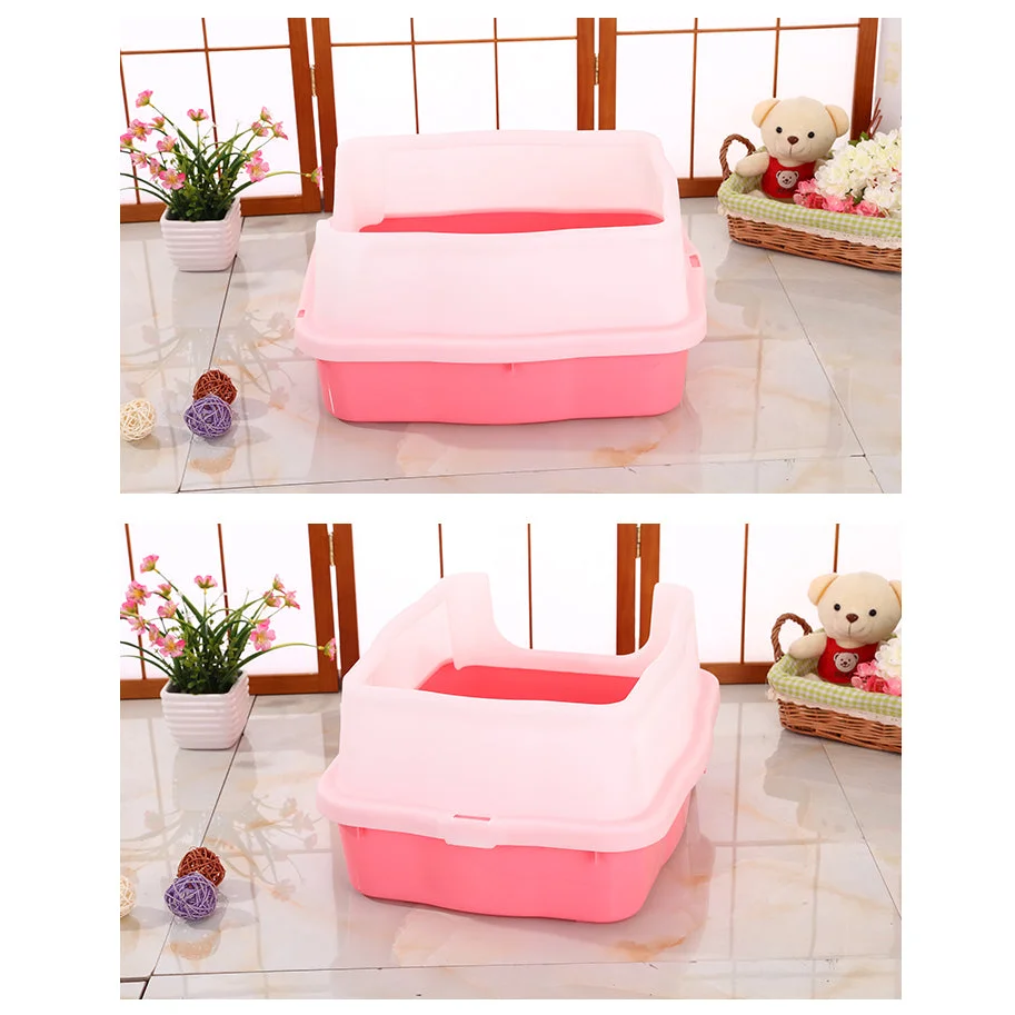 Large Deep Cat Litter Tray High Wall Pet Toilet Grid