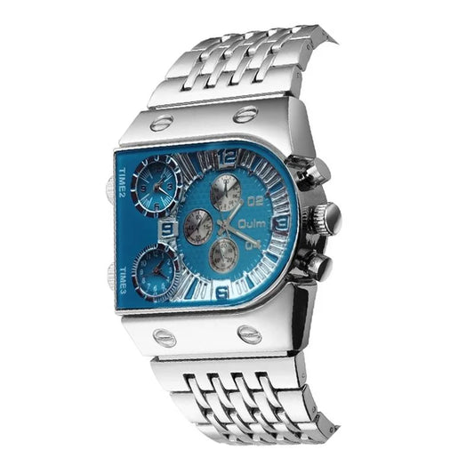 Large Dial Multi Time Zone Men Quartz Watch with Luminous