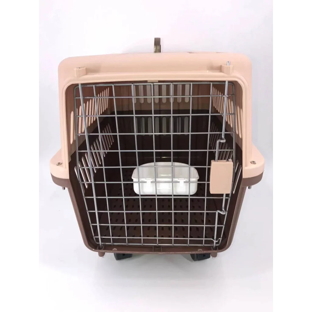 Large Dog Cat Crate Airline Pet Carrier Cage Tray Bowl