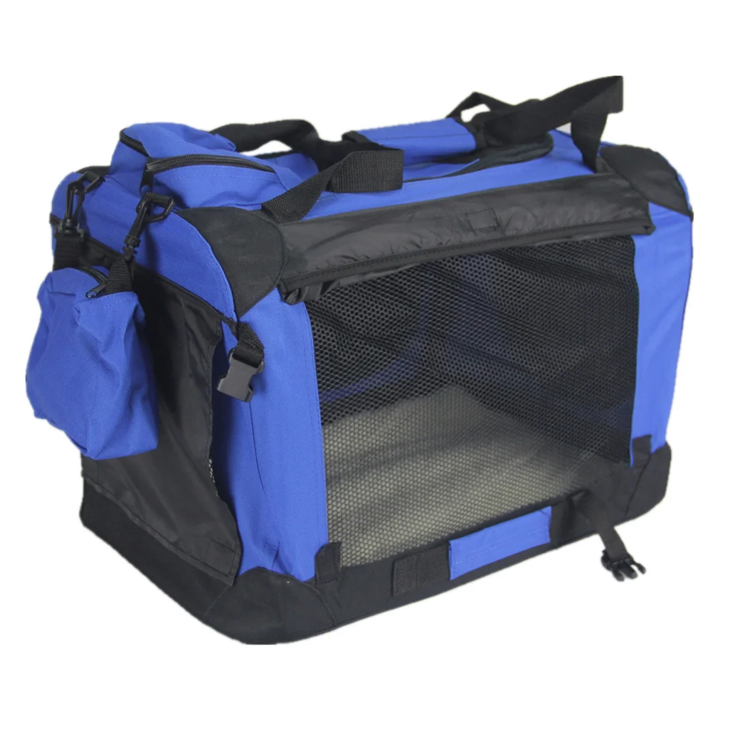 Large Foldable Soft Dog Cat Puppy Crate Bag with Curtain