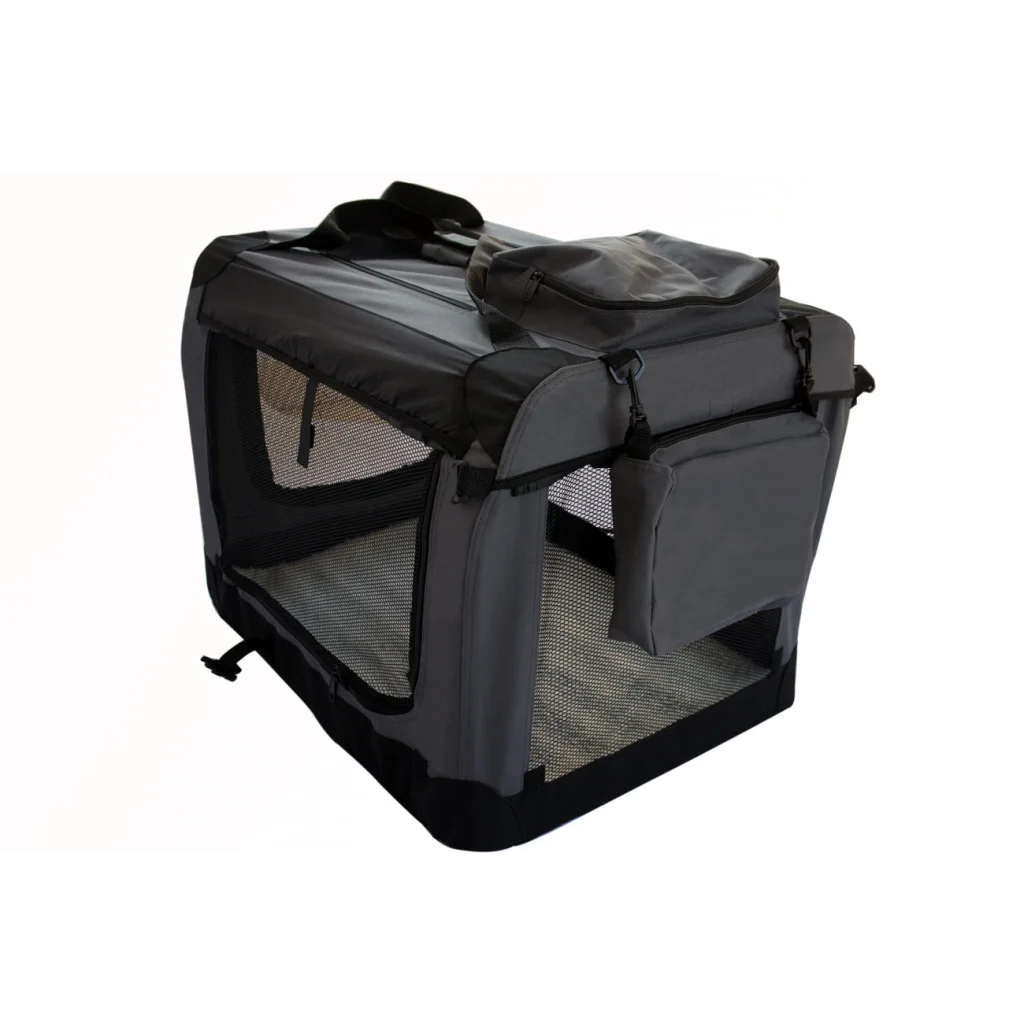 Large Foldable Soft Dog Cat Puppy Crate Bag with Curtain